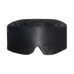 SYPVRY Silk Sleep Mask Light Blocking Eye Mask Soft Breathable Sleeping Eye Mask with Adjustable Velcro Strap, Travel Yoga Nap Eye Cover Mask, Black