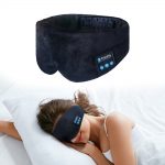 SYPVRY Soft Sleep Eye Mask Bluetooth Wireless Headphones, Adjustable Music Eye Mask Silk for Sleeping Meditation Insomnia Travel