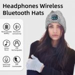 SYPVRY Bluetooth Beanie Hat with Wireless Headphone, Men Women Winter Knit Sports Cap with Speaker Outdoor Walking Music Hat