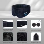 SYPVRY Soft Sleep Eye Mask Bluetooth Wireless Headphones, Adjustable Music Eye Mask Silk for Sleeping Meditation Insomnia Travel