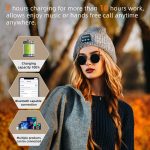 SYPVRY Bluetooth Beanie Hat with Wireless Headphone, Men Women Winter Knit Sports Cap with Speaker Outdoor Walking Music Hat