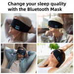 SYPVRY Soft Sleep Eye Mask Bluetooth Wireless Headphones, Adjustable Music Eye Mask Silk for Sleeping Meditation Insomnia Travel
