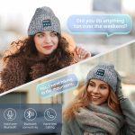 SYPVRY Bluetooth Beanie Hat with Wireless Headphone, Men Women Winter Knit Sports Cap with Speaker Outdoor Walking Music Hat