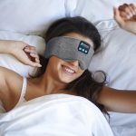 SYPVRY Sleep Mask Bluetooth Headphones Eye Mask for Sleeping, Side Sleepers Wireless Bluetooth Earphones Blackout Sleep Mask Adjustable Airplane Travel Meditation Music Mask